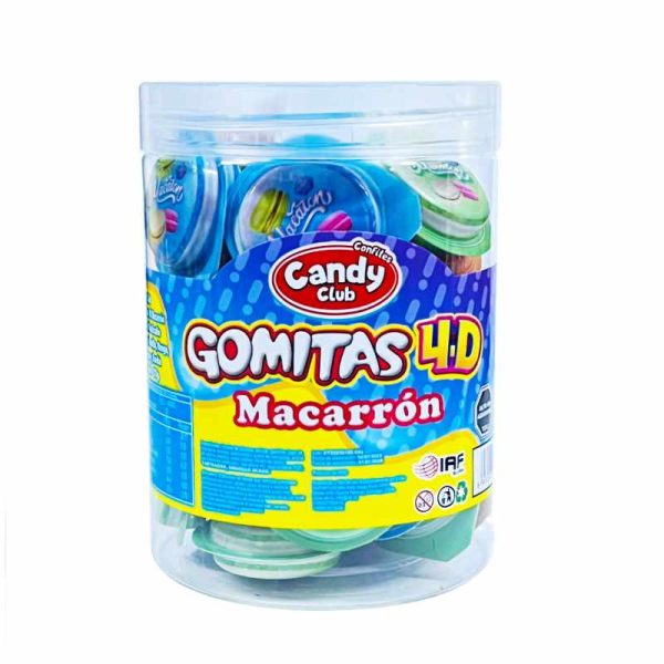 Gomitas 4D macarrón con centro líquido
