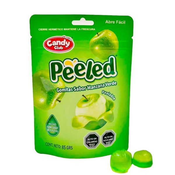 Gomitas peeled Sabor Manzana Verde de candy club