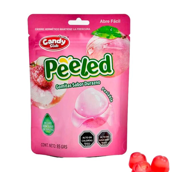 Gomitas Peeled sabor durazno de candy club