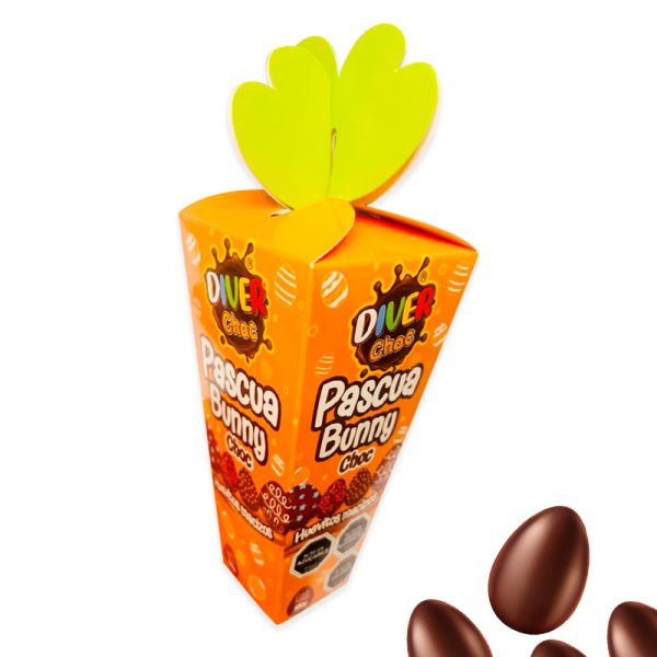 zanahorias del conejo huevitos de pascua de chocolate