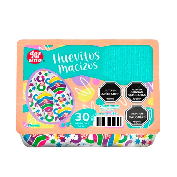 Bandeja dos en uno de 30 huevitos de chocolate