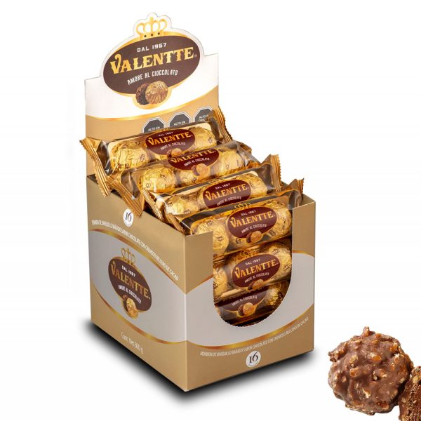 Display de 12 sobres con 3 bombones valente cada uno