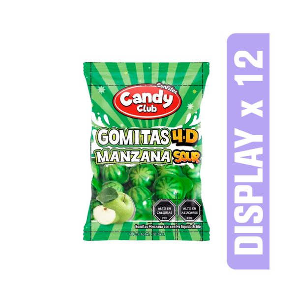 Gomita 4D Sabor manzana Bolsita Individual de 9 unidades