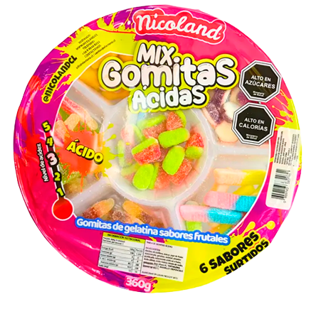 Plato de Gomitas mix de 360 gramos nicoland