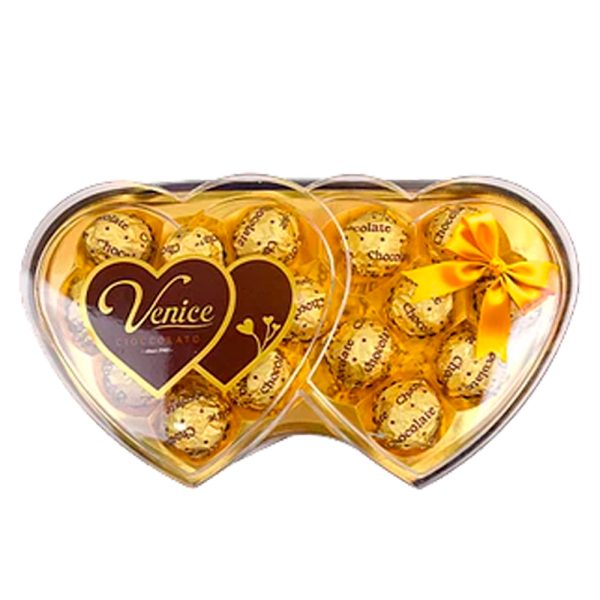 VENICE Doble corazón 16 bombones chocolate