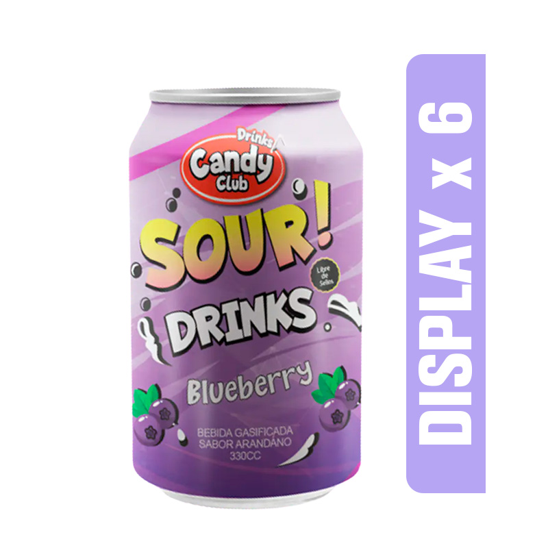 Sour drink bebida gasificada 330cc Sour Drink Blueberry Display x6 unidades