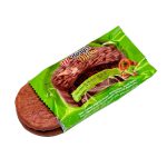 Alfajor de galleta bañada en chocolate con relleno de marshmallow sabor pistacho de dubaiv