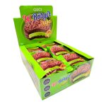 Alfajor de galleta bañada en chocolate con relleno de marshmallow sabor pistacho de dubai